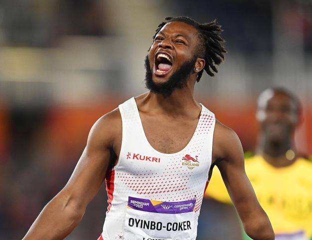 Emmanuel celebrating a race win
