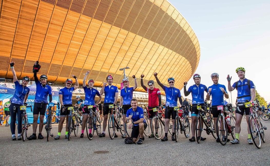 Cyclists outside Velodrome