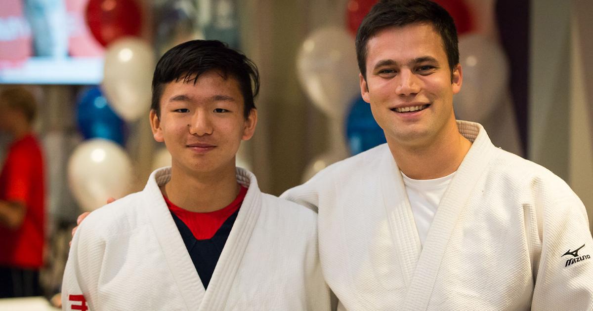 Two male judo athletes